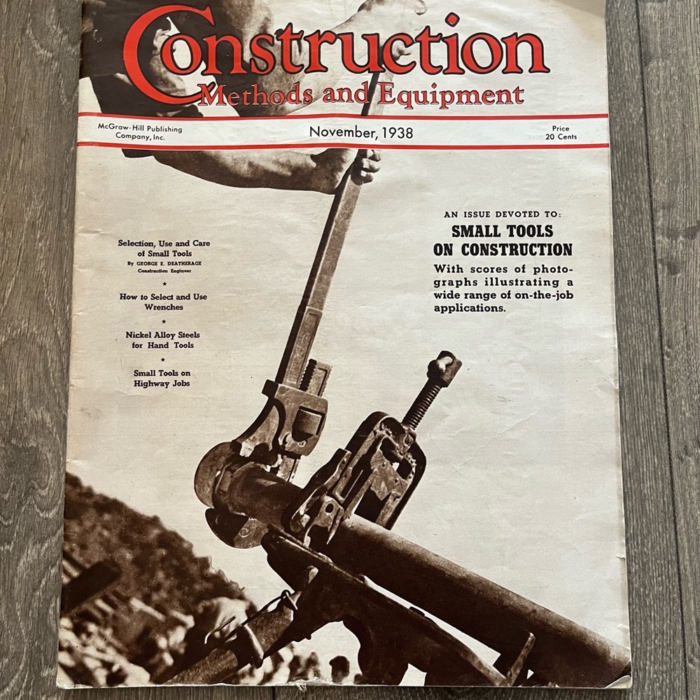 Vintage 1938 Construction Magazine Methods and Equipment